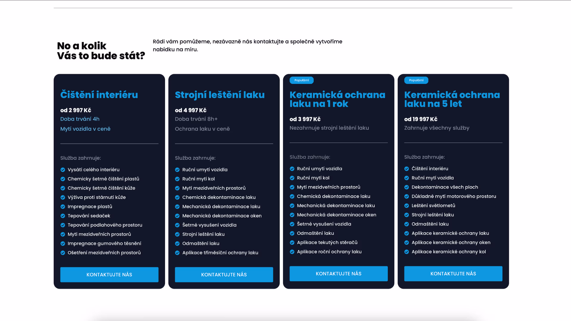 lazneproauta sluzby a cenik
